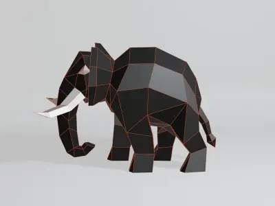 Geometric Elephant Low-poly 3D model