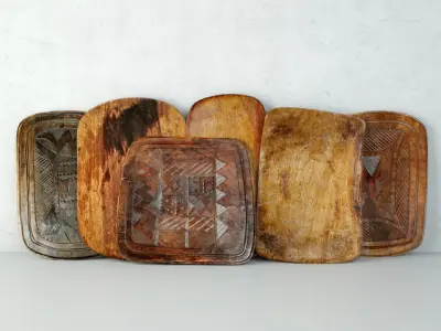 Tribal Wood Decor 3 3D model