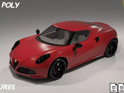 car Alfa Romeo 4C 960 Low-poly 3D model