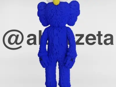 Kaws BFF 8 bits Textured Low-poly 3D model