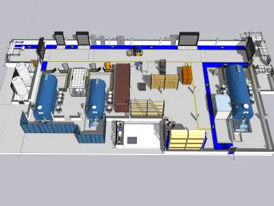 3D evacuation plan Autoclaves room 3D model