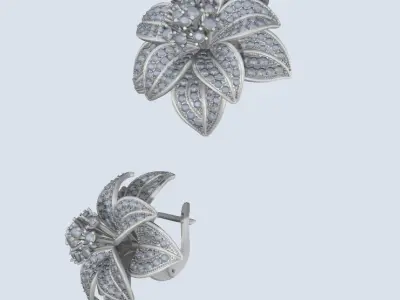 Flower Ring and Earrings set 53685 3D print model