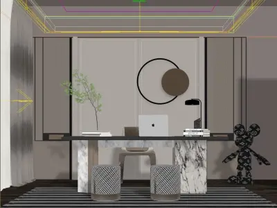 Office Workspace Essentials  Interior Scene 3D model