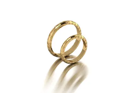 rhombuses wedding rings 3D print model