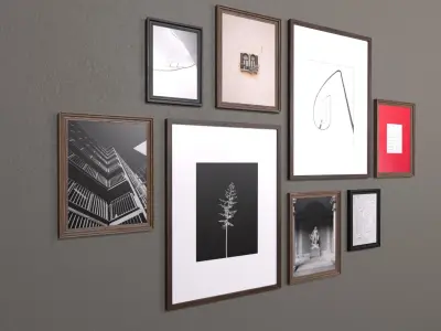 Picture Frames Low-poly 3D model