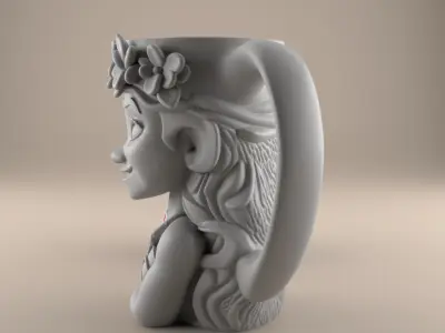 Moana Inspired 3D Decor Dreamy Island Mug Pot 3D print model