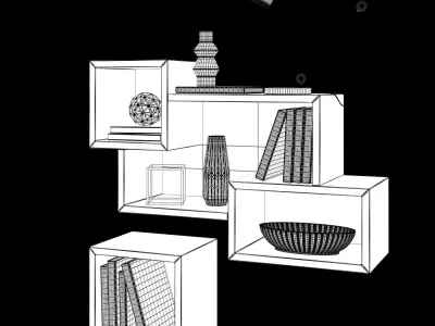 Wall Bookcase 3D model