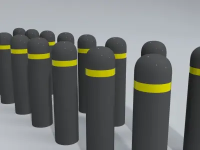 Road Traffic Bollard Low-poly 3D model