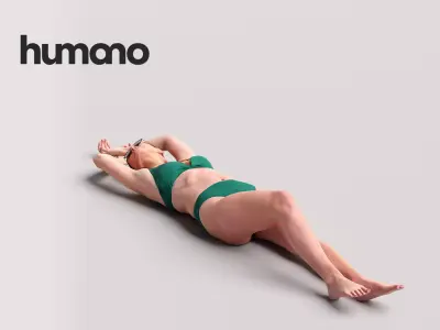 Humano Beautiful Woman in swimsuit lying pool-2511-032-7361 3D model