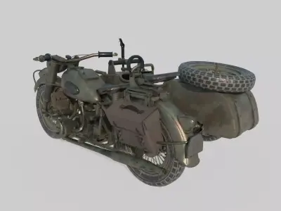 Modern Sidecar Motorcycle 3D model