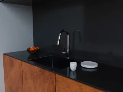 Living Room Amd Kitchen Interior Design By Nikdox Low-poly 3D model