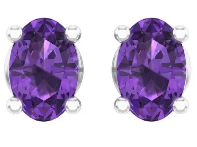 AV 405 Ladies Solitaire Stud-Earrings 3D print model