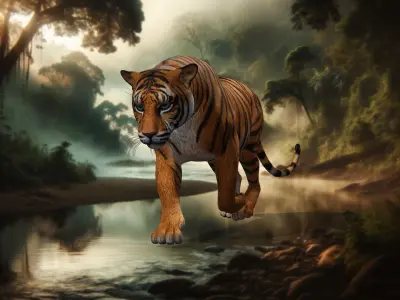 Tiger s Majesty Regal 3D Tiger Low-poly 3D model