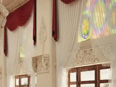 Qamaria stained glasses and Yemeni classic window Low-poly 3D model