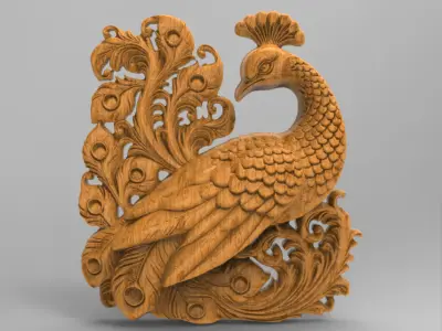peacock cnc model 3D print model