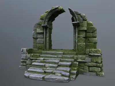Ruin Gate Low-poly 3D model