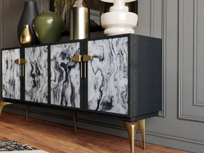 Sideboard with decor 3D model