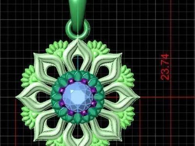 Mehendi pendant  3D print model
