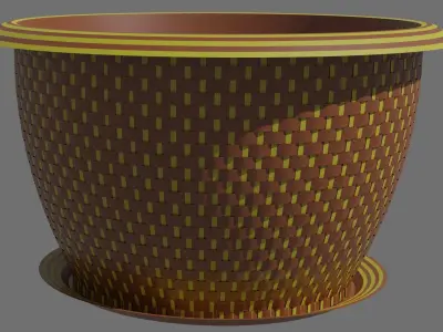 flowerpot pot with dots 3D model