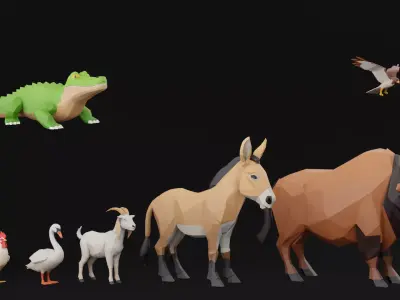 Lo Polly animals FREE Free low-poly 3D model