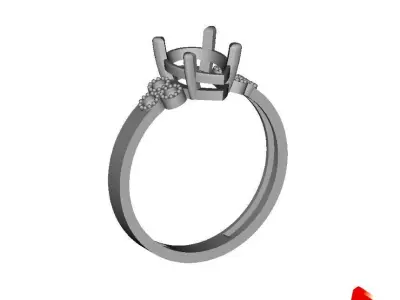 Drop Solitaire Ring 3D print model
