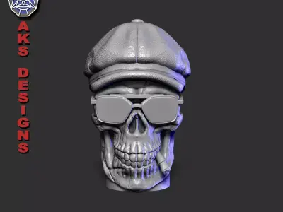 Gangster skull version 2 Penholder and flowerpot 3D print model