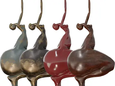 Abstract Human Form Sculpture Low-poly 3D model