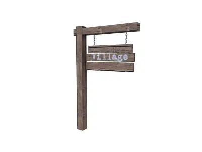 Village Sign Free low-poly 3D model