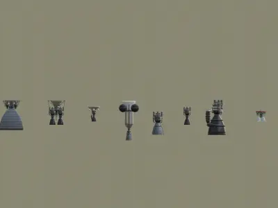 ROCKETS AND SPACESHIPS ENGINES PACK 3D model