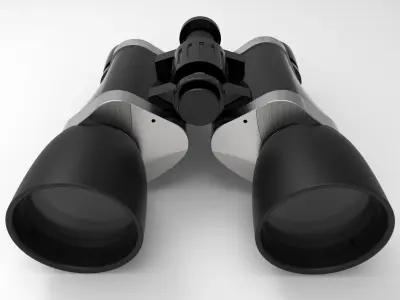 Binocular with lens plugs Low-poly 3D model