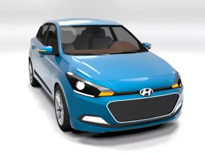 HYUNDAI I20 2015 LOWPOLY Low-poly 3D model