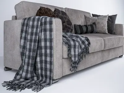 Modern Sofa 2 Seats Longue 3D model 3D model