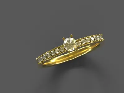 High-Quality 3D Ring Model Low-poly 3D model