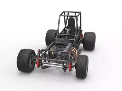 Vintage Dirt Modified stock car Base Version 4 Scale 1 to 25 3D print model