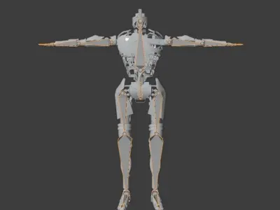 Robot humanoid A-003 Free low-poly 3D model