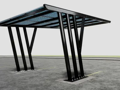 TRIPLE L TYPE MODERN SOLAR CARPORT TYPE-10 3D model