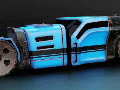 6 Racing Cars Low-poly 3D model