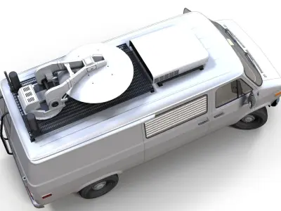 80s generic newsvan Low-poly 3D model