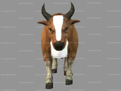 Cow Animated Low-poly 3D model