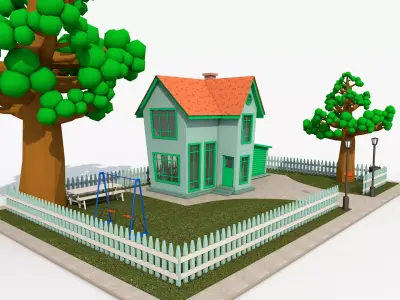 Cartoon House 3D model