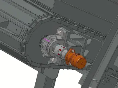 Industrial Drag Chain Conveyor  3D model