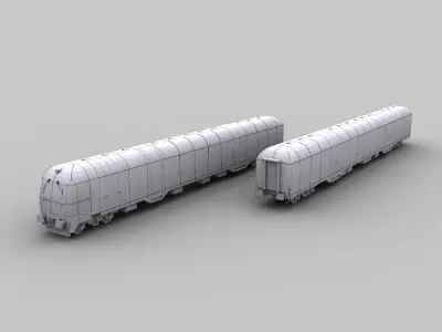 Lowpoly Train 2 japanese Low-poly 3D model