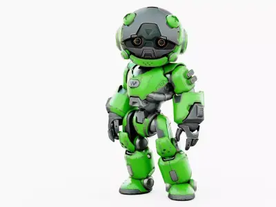 ROBO ZERO-D  Rigged for Unreal Engine - Unity - MIXAMO  3D model