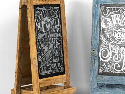 chalk board 01 3D model
