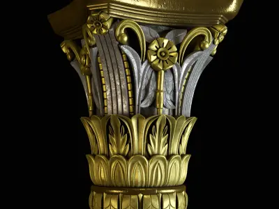 East carved column 3D model