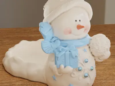 cute snowman - christmas ornament - winter decoration - home 3D print model