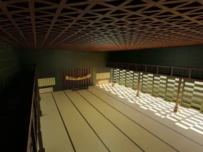 Dojo Fighting Hall Low-poly 3D model