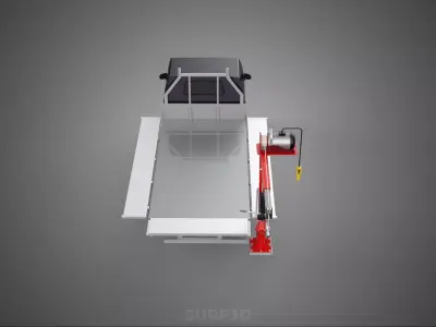 3 WAY WIDE DECK CRANE HOIST REMOTE ELECTRIC WINCH PICKUP TRUCK 3D model