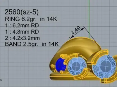 Half Bezel Ring With Band 2560 3D print model