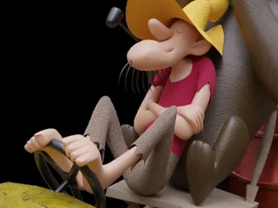 Lazy Luke and Blubber Bear 3D model